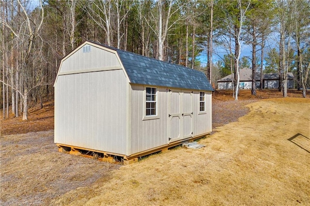 view of shed