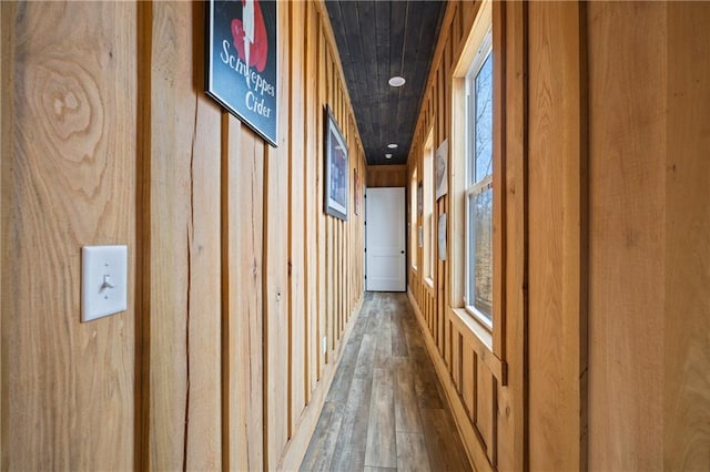 corridor with wood finished floors