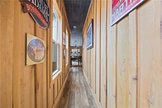 corridor with wood finished floors