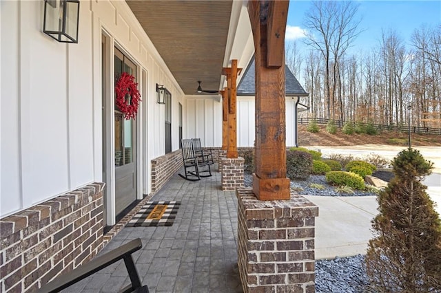 view of patio with a porch