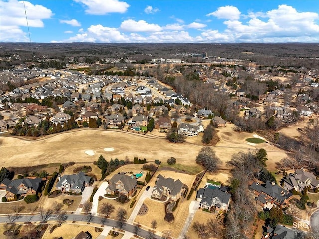 drone / aerial view with a residential view