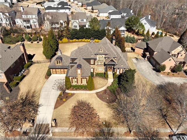 aerial view featuring a residential view