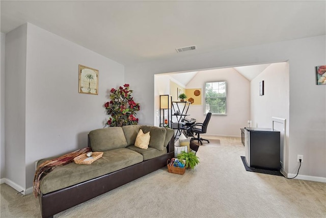 1441 Saint George Pl, Conyers, GA 30012 - living area featuring light colored carpet and lofted ceiling