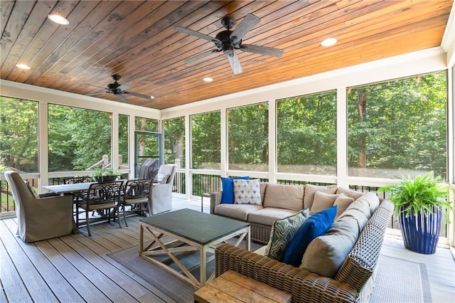 290 Edwardton Ct, Roswell, GA 30076 - sunroom / solarium with ceiling fan, an outdoor hangout area, and outdoor dining space