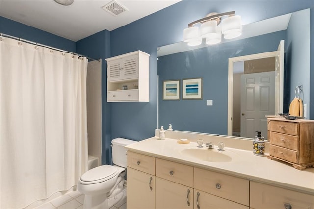 290 Edwardton Ct, Roswell, GA 30076 - bathroom with vanity, tile patterned floors, and shower / bathtub combination with curtain