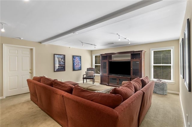 290 Edwardton Ct, Roswell, GA 30076 - living area featuring rail lighting and light carpet
