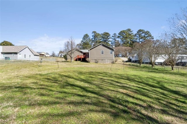 view of yard with fence