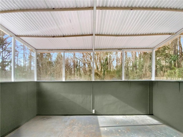 view of unfurnished sunroom