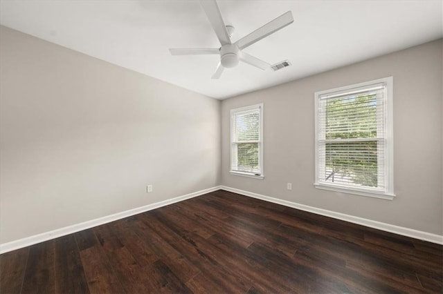 2870 Tattersall Ct, Cumming, GA 30041 - empty room with baseboards, dark wood finished floors, and a ceiling fan
