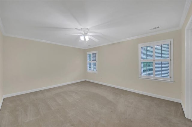 1405 Wilmington Way, Grayson, GA 30017 - carpeted spare room with a ceiling fan, crown molding, and baseboards