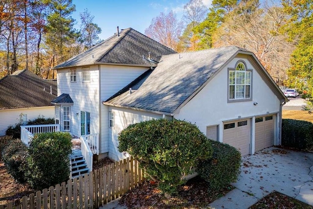 view of home's exterior featuring a garage