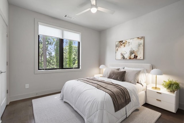 133 City View Ct NE, Atlanta, GA 30308 - bedroom with dark wood finished floors and a ceiling fan