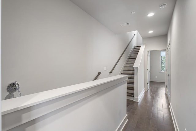 133 City View Ct NE, Atlanta, GA 30308 - corridor featuring recessed lighting, dark wood-style flooring, and stairway