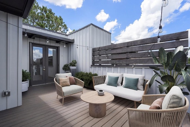 133 City View Ct NE, Atlanta, GA 30308 - wooden deck featuring french doors and an outdoor living space