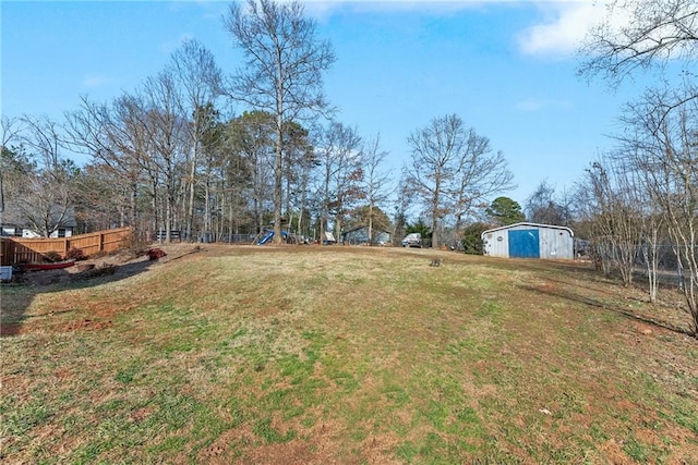 view of yard with a playground