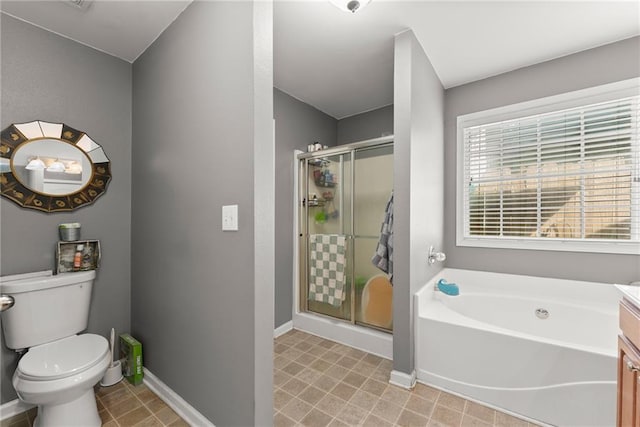 2691 Bald Cypress Dr, Braselton, GA 30517 - bathroom featuring a stall shower, vanity, and a garden tub
