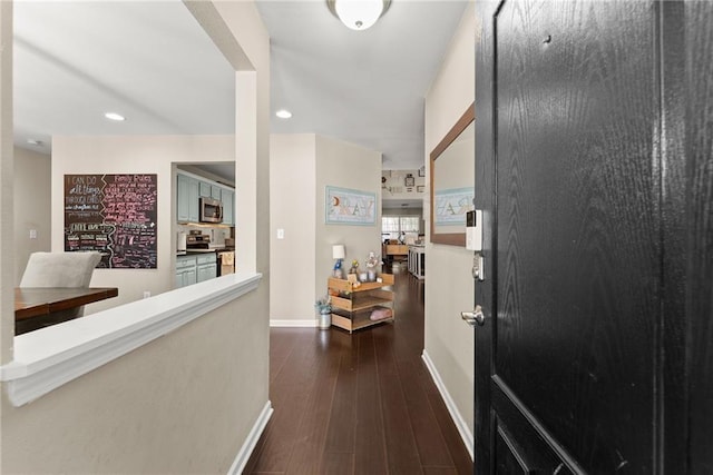 2691 Bald Cypress Dr, Braselton, GA 30517 - entryway with dark wood finished floors and recessed lighting