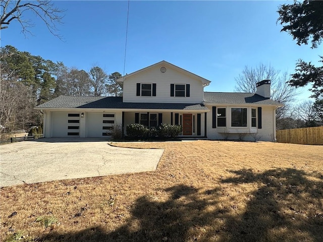 view of front of home with a garage