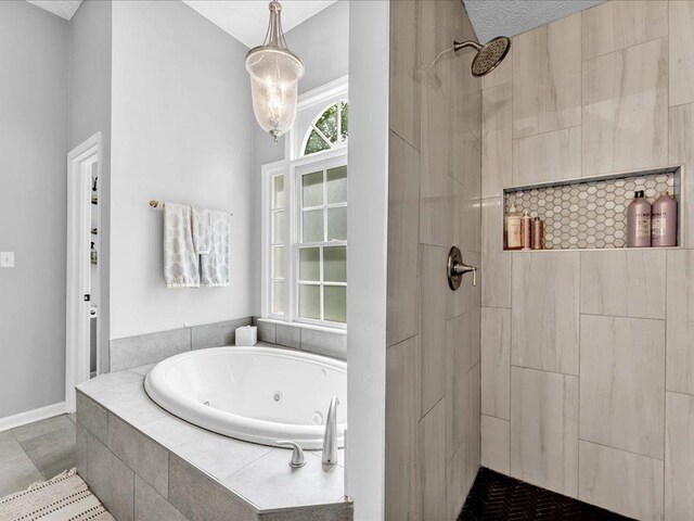 5625 Brookstone Dr NW, Acworth, GA 30101 - bathroom featuring tiled shower and a whirlpool tub