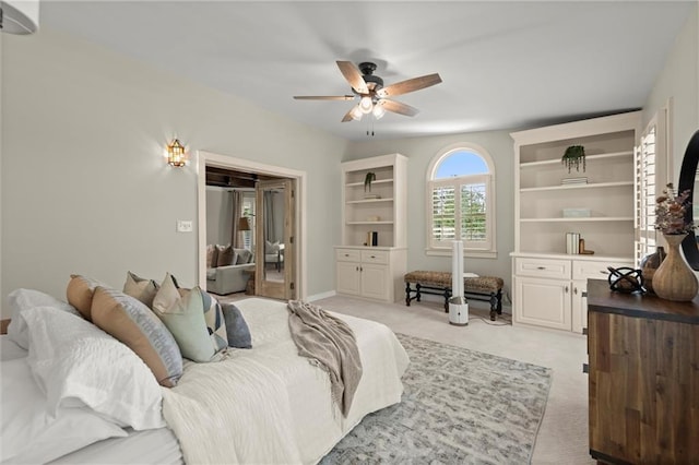 467 Liberty Grove Rd, Alpharetta, GA 30004 - bedroom with light colored carpet, ceiling fan, and baseboards