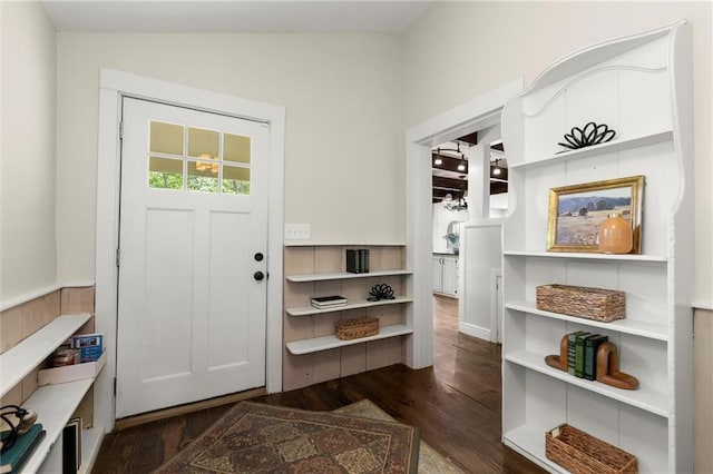 467 Liberty Grove Rd, Alpharetta, GA 30004 - foyer entrance featuring dark wood-type flooring and lofted ceiling