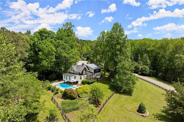 467 Liberty Grove Rd, Alpharetta, GA 30004 - view of subject property featuring a pool and a heavily wooded area
