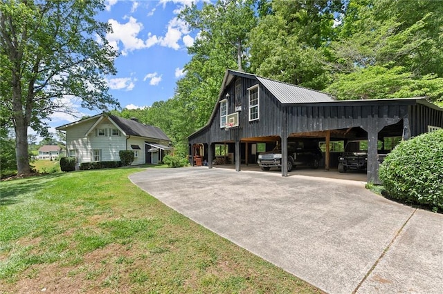 467 Liberty Grove Rd, Alpharetta, GA 30004 - view of front of property featuring driveway, a front lawn, and metal roof