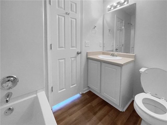 45 Hampton Dr, Cartersville, GA 30121 - full bathroom with toilet, shower / washtub combination, wood finished floors, and vanity