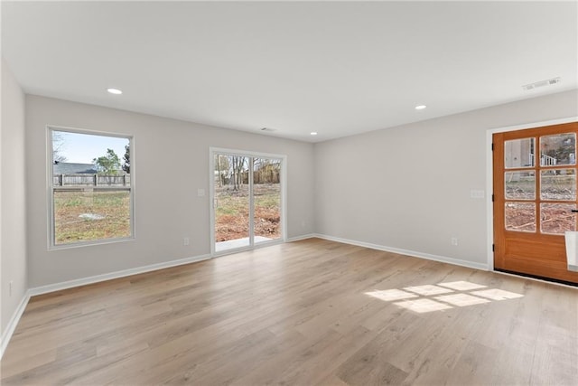 empty room featuring light wood-type flooring