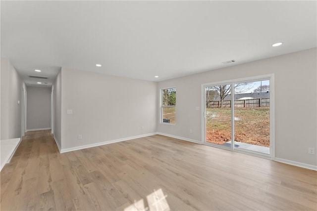 empty room featuring light hardwood / wood-style floors