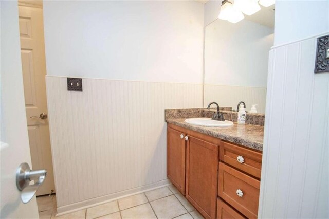 bathroom featuring vanity and tile patterned floors