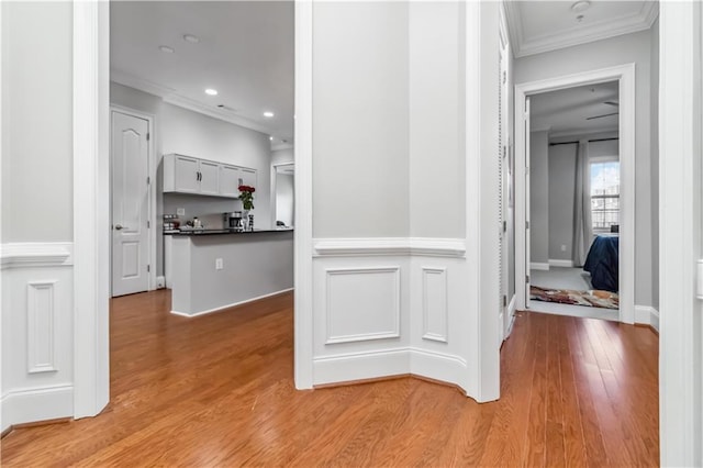 2300 Peachford Rd Unit 1410, Atlanta, GA 30338 - corridor with crown molding and light wood-type flooring