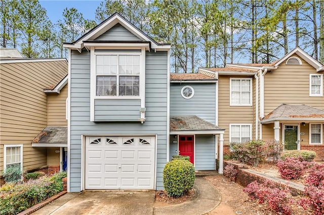 view of front of house with a garage