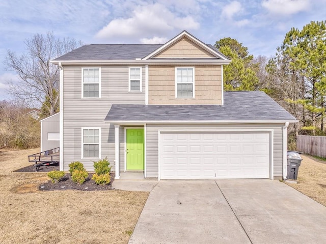 front of property featuring a garage