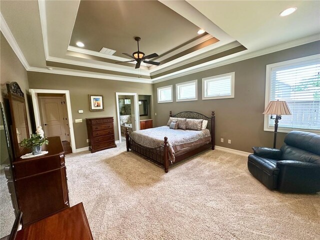 3397 Holly Glen Dr, Dacula, GA 30019 - bedroom with a raised ceiling, crown molding, and multiple windows