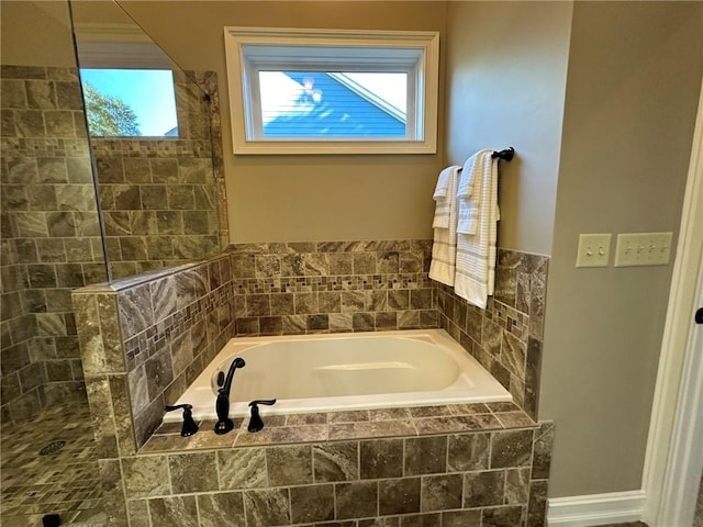 3397 Holly Glen Dr, Dacula, GA 30019 - bathroom with a garden tub and a tile shower