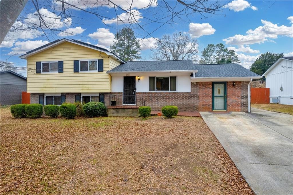 view of split level home