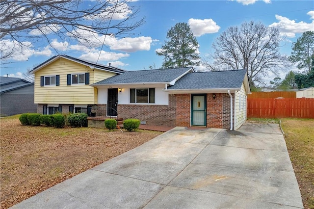 view of split level home