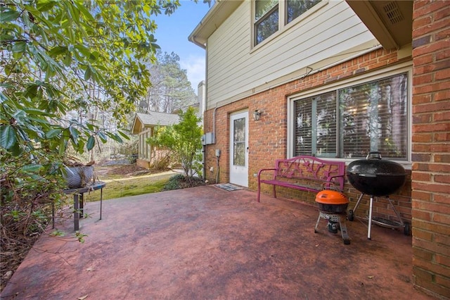 view of patio / terrace with a grill