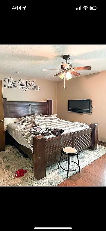 170 Beatrice St, Dallas, GA 30157 - bedroom with wood finished floors and ceiling fan