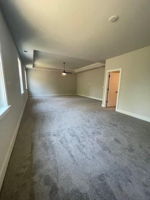 222 Silvercrest Dr, Acworth, GA 30101 - spare room with carpet floors, ceiling fan, and baseboards