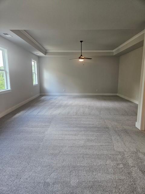 222 Silvercrest Dr, Acworth, GA 30101 - unfurnished room with a ceiling fan, carpet floors, and baseboards