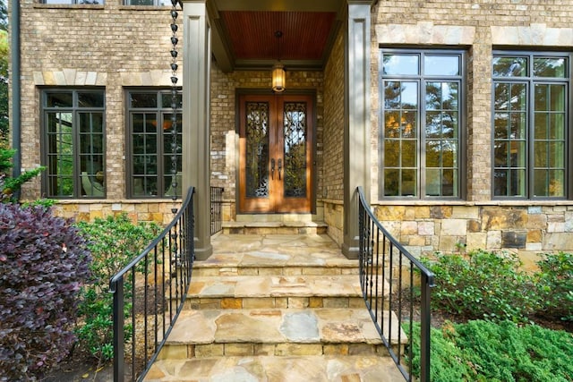 entrance to property with french doors