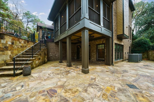 view of patio / terrace featuring central AC unit