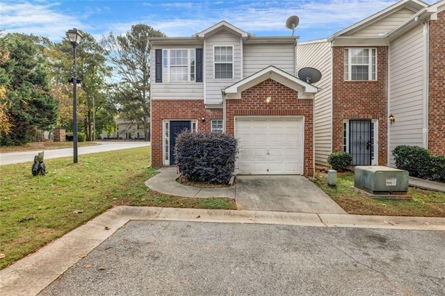 view of property featuring a garage