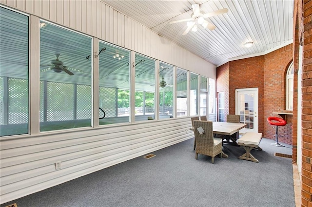 385 Windermere Cir, Newnan, GA 30265 - sunroom / solarium featuring ceiling fan and outdoor dining space