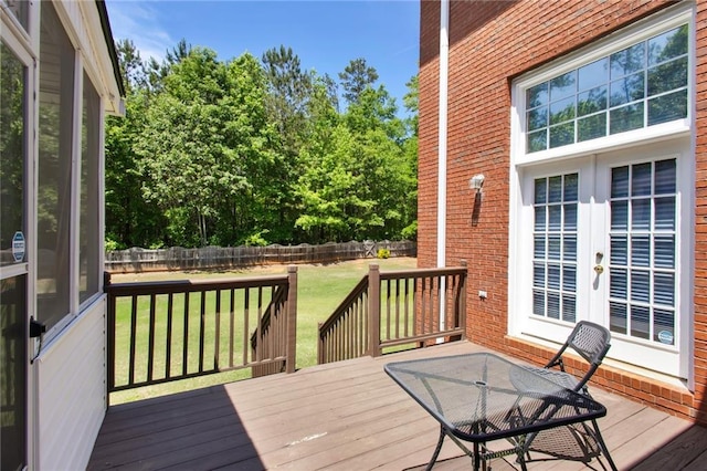 385 Windermere Cir, Newnan, GA 30265 - wooden deck with french doors