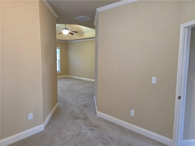 2110 Retreat Haven Ln, Dacula, GA 30019 - hallway with carpet flooring, baseboards, and ornamental molding