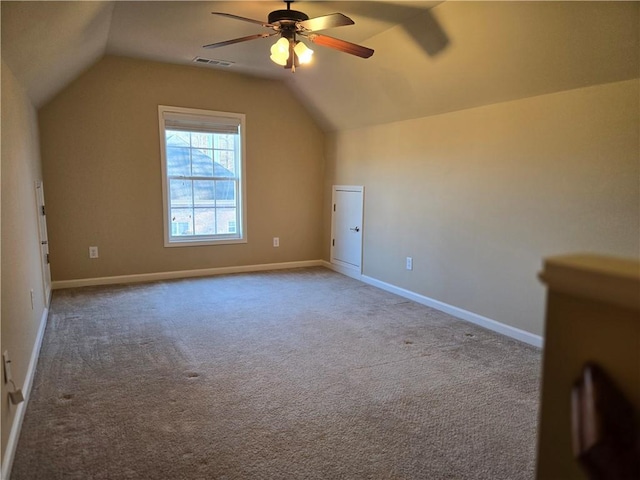 2110 Retreat Haven Ln, Dacula, GA 30019 - bonus room featuring vaulted ceiling, a ceiling fan, carpet, and baseboards