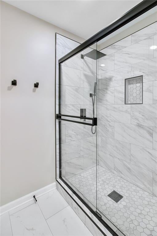 bathroom featuring walk in shower